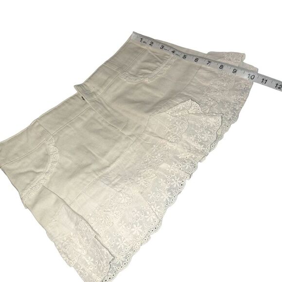 SALE!! NEW Size SM Short Lace Cream Denim Skirt with 2 Blouses - Picture 5 of 14